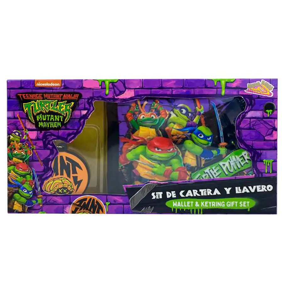 Ninja Turtles Mutant Mayhem Geldbörse und Schlüsselanhänger Set Produktfoto