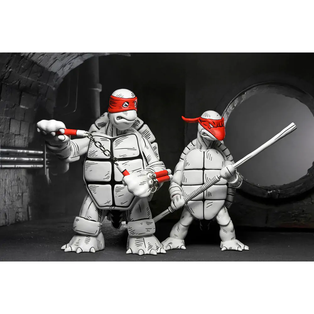 Ninja Turtles Teenage Mutant Ninja The Firts Turtles Black & White 2er-Pack Figuren 18cm Produktfoto