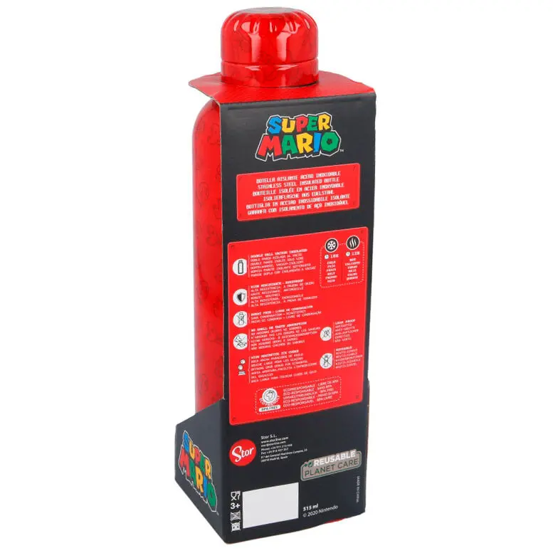 Super Mario Edelstahl-Trinkflasche Super Mario Produktfoto