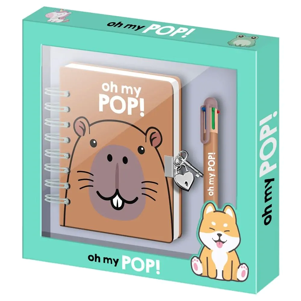 Oh My Pop! Capibara Tagebuch und Stift Produktfoto