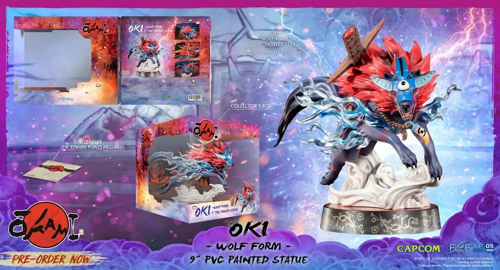 Okami PVC Statue Oki (Wolf Form) 21 cm Produktfoto