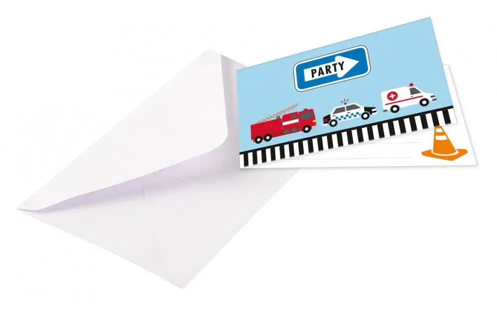 On the Road Party Einladung 8 Stück Produktfoto
