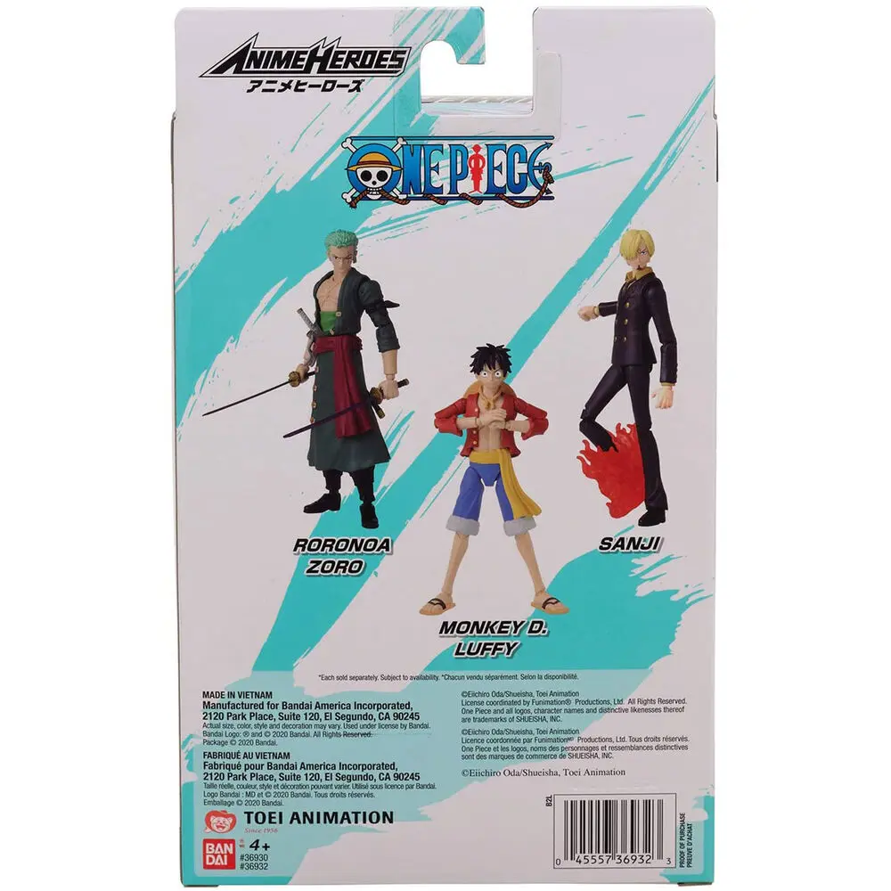 One Piece Anime Heroes Monkey Roronoa Zoro Figur 17cm Produktfoto