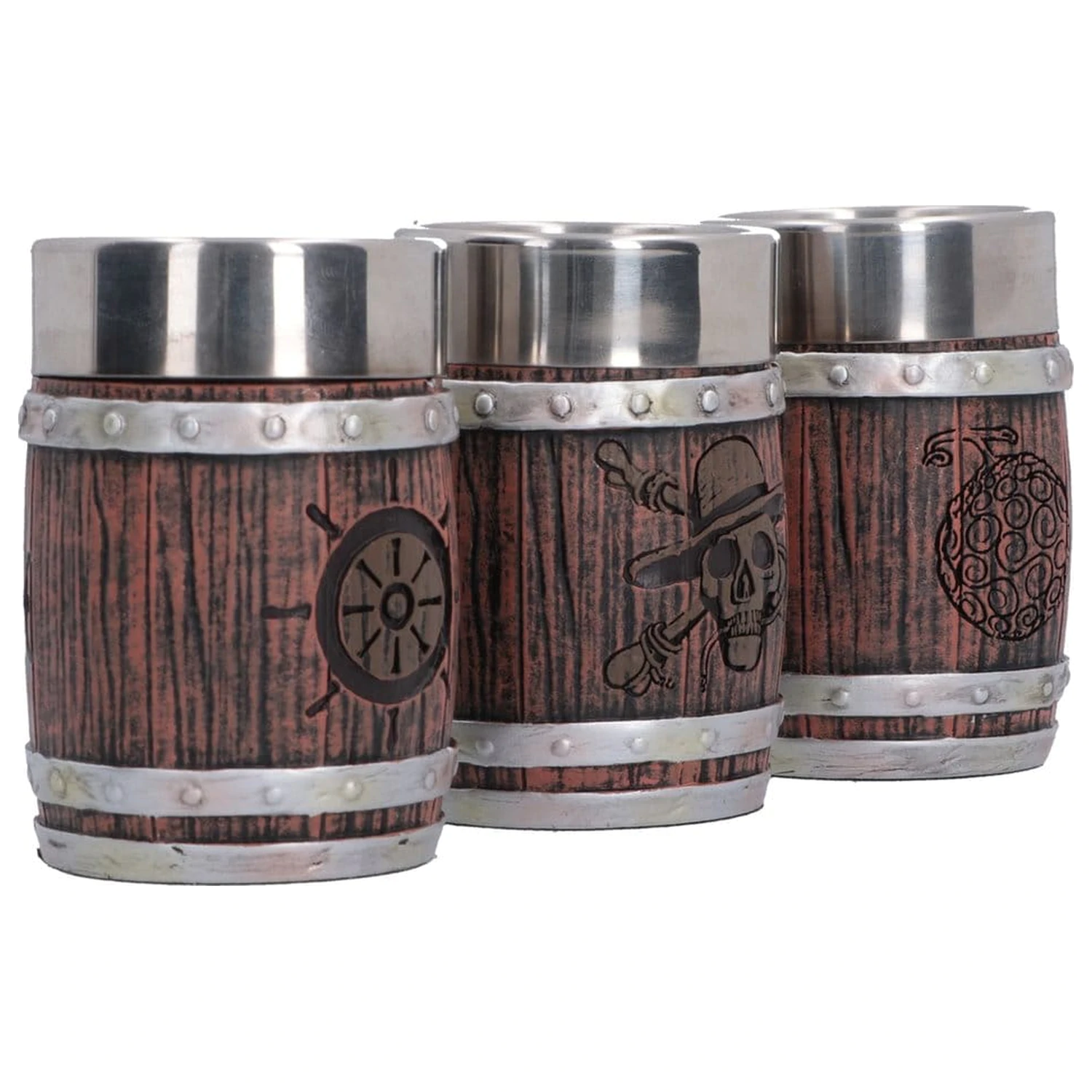 One Piece Schnapsglas-Set Fass 8 cm Produktfoto