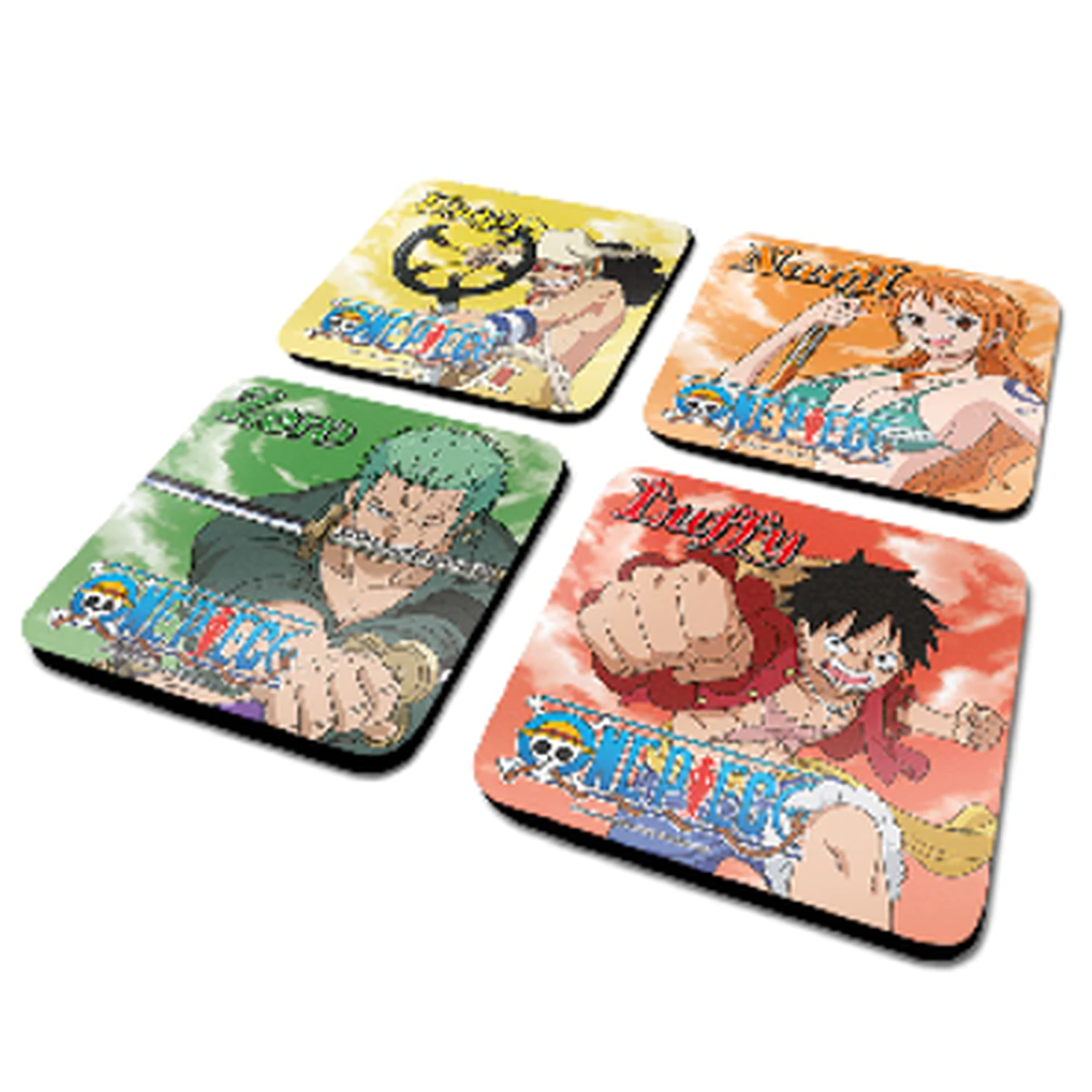 One Piece Characters Set aus 4 Untersetzern Produktfoto