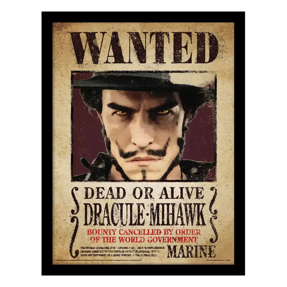 One Piece Collector Print Poster im Rahmen Mihawk Wanted termékfotó