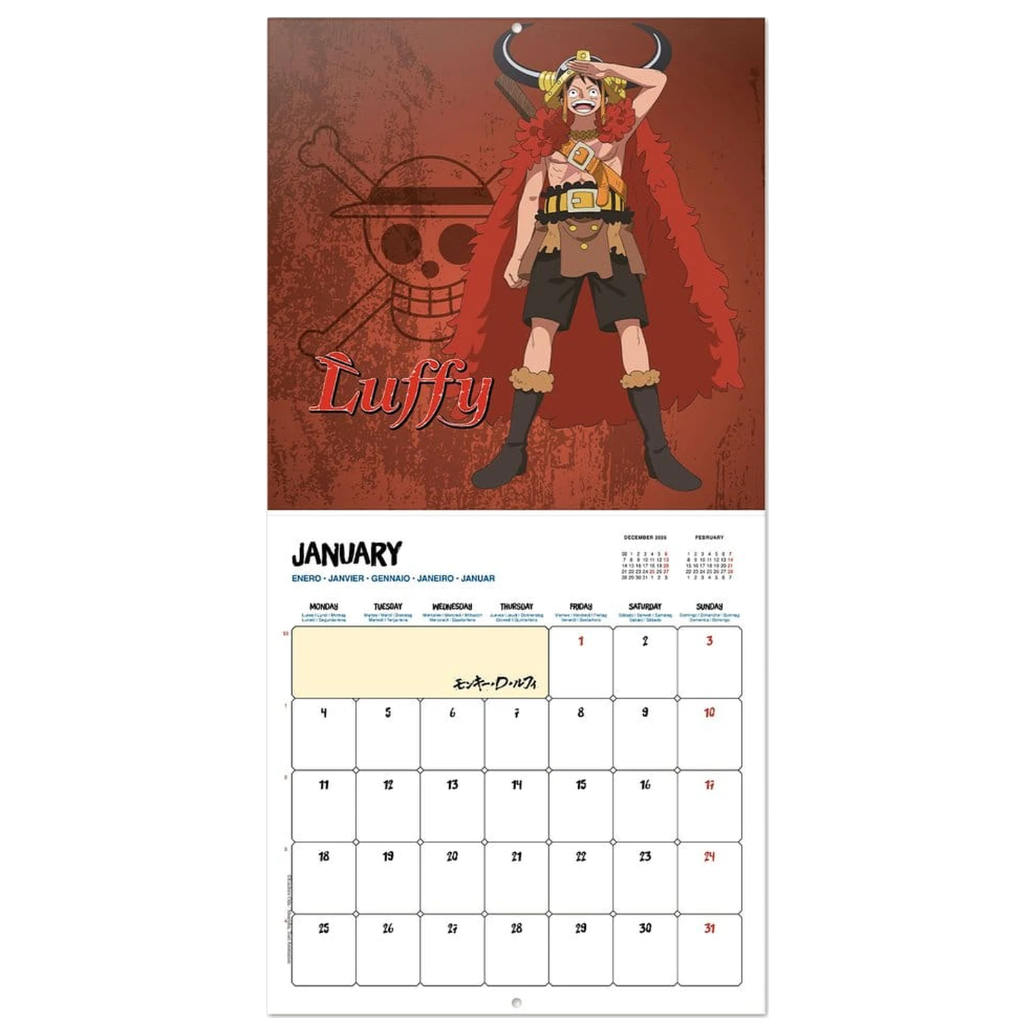 One Piece Wandkalender 2027 30 x 30 cm Produktfoto