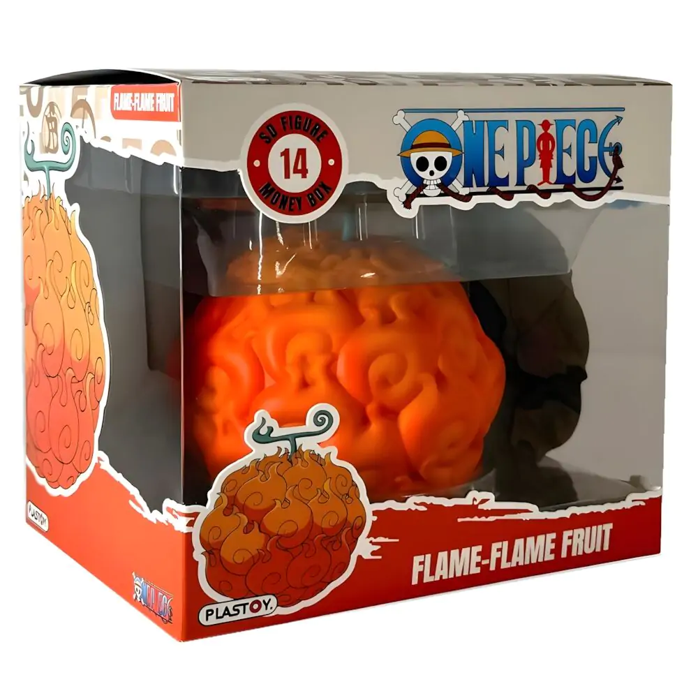 One Piece Flame-Flame Fruit Spardose Figur 8cm Produktfoto
