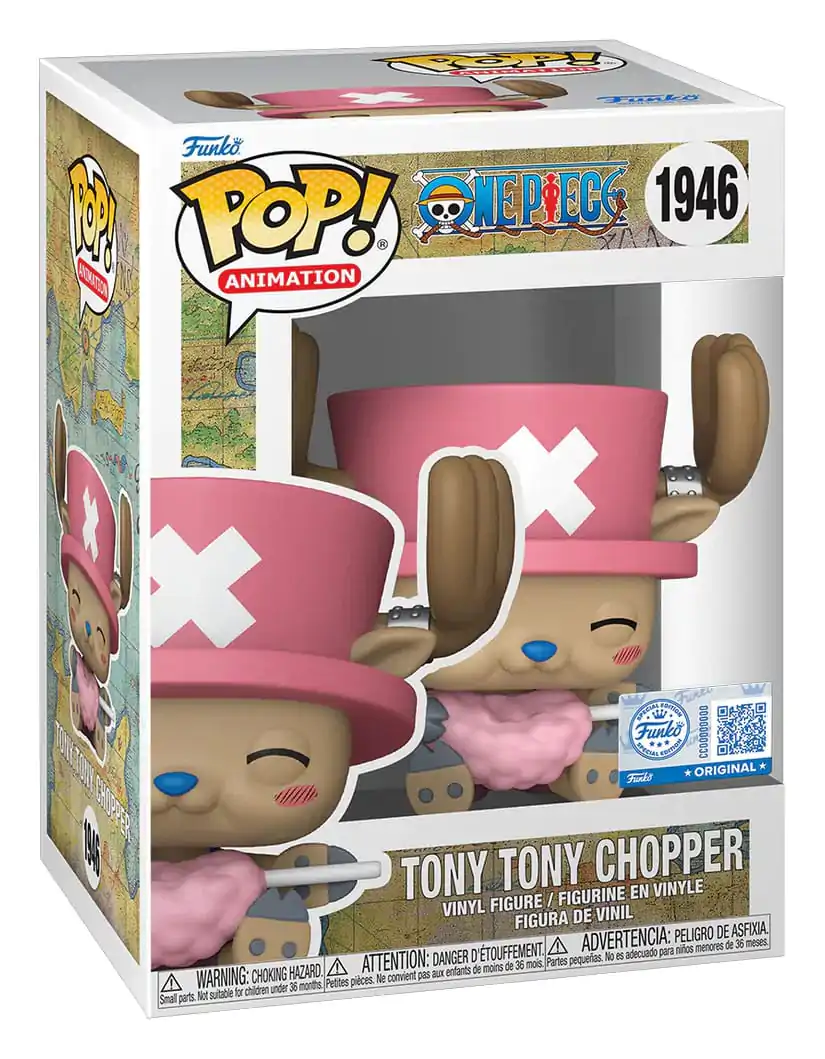 One Piece Funko POP! Movies Vinyl Figur Tony Tony Chopper with Cotton Candy 9 cm Produktfoto