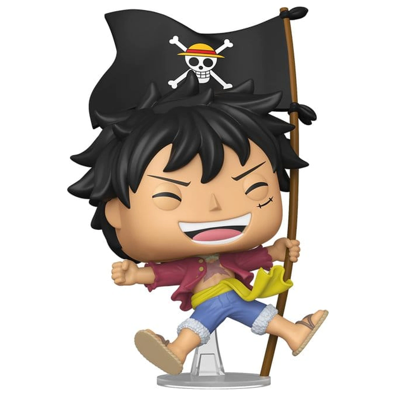 One Piece Funko POP! Vinyl Animation Figur Luffy w/Flag 9 cm Produktfoto
