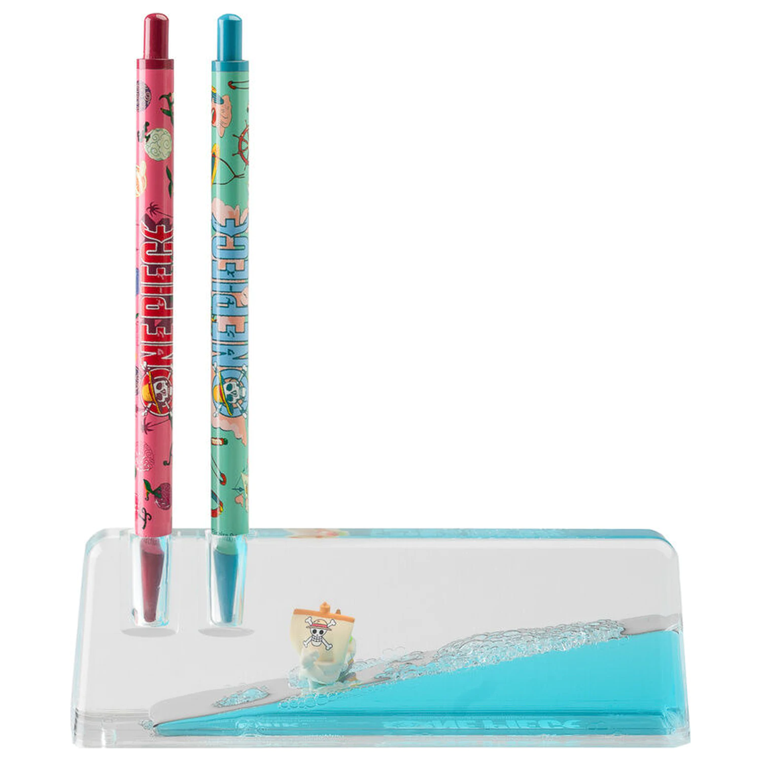 One Piece Going Merry Bleistift, Kugelschreiber und Acryl-Ständer Set Produktfoto