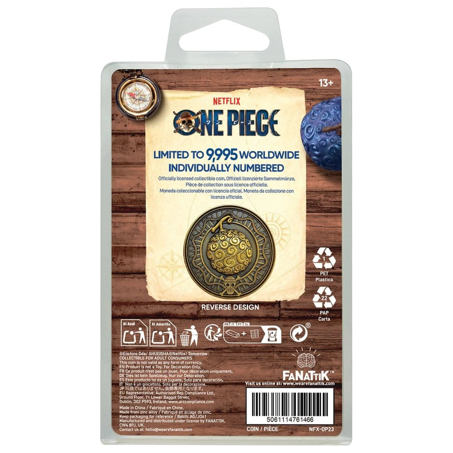 One Piece Sammelmünze Gum Gum Coin Limitierte Auflage 4 cm Produktfoto