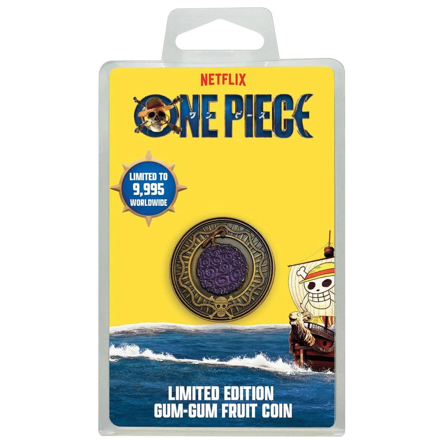 One Piece Sammelmünze Gum Gum Coin Limitierte Auflage 4 cm Produktfoto