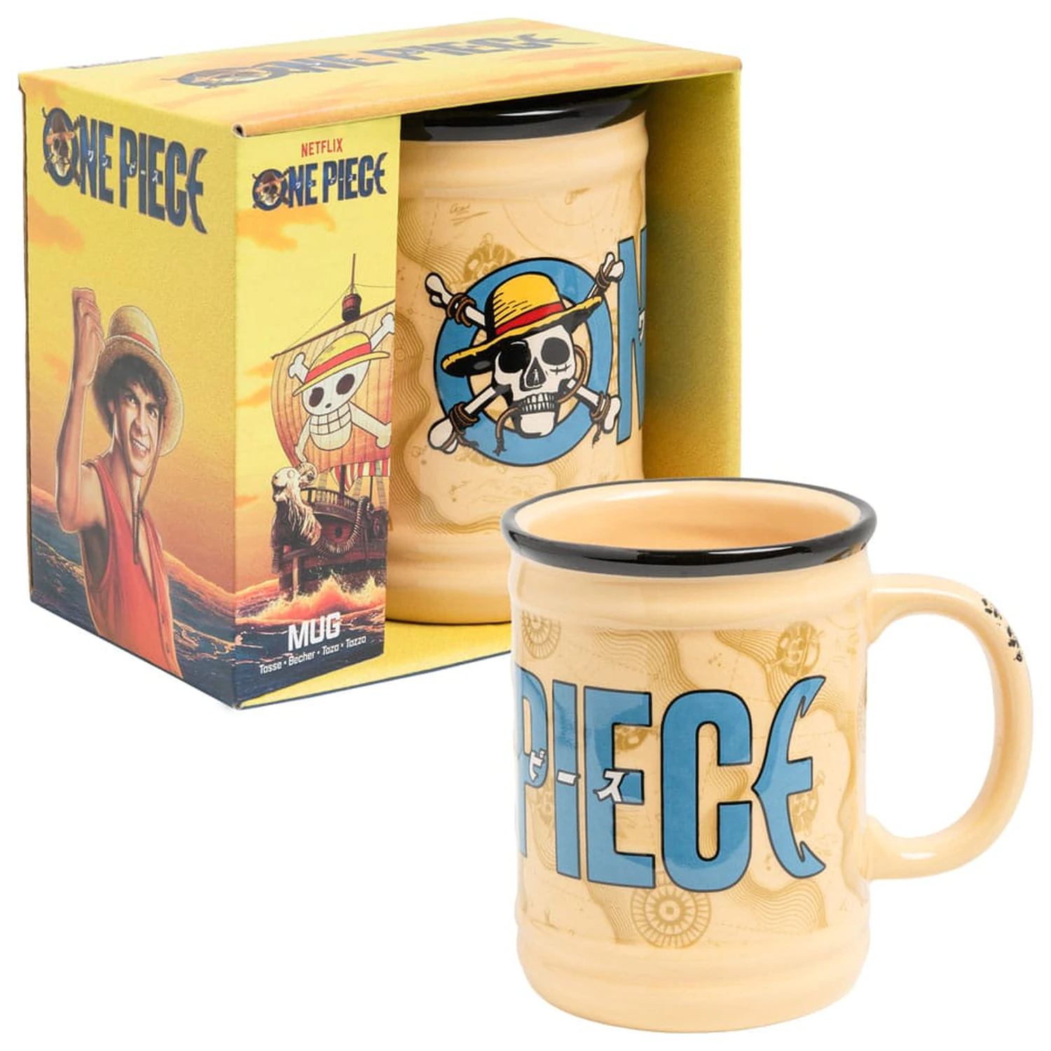 One Piece geformter Becher Jolly Roger Produktfoto