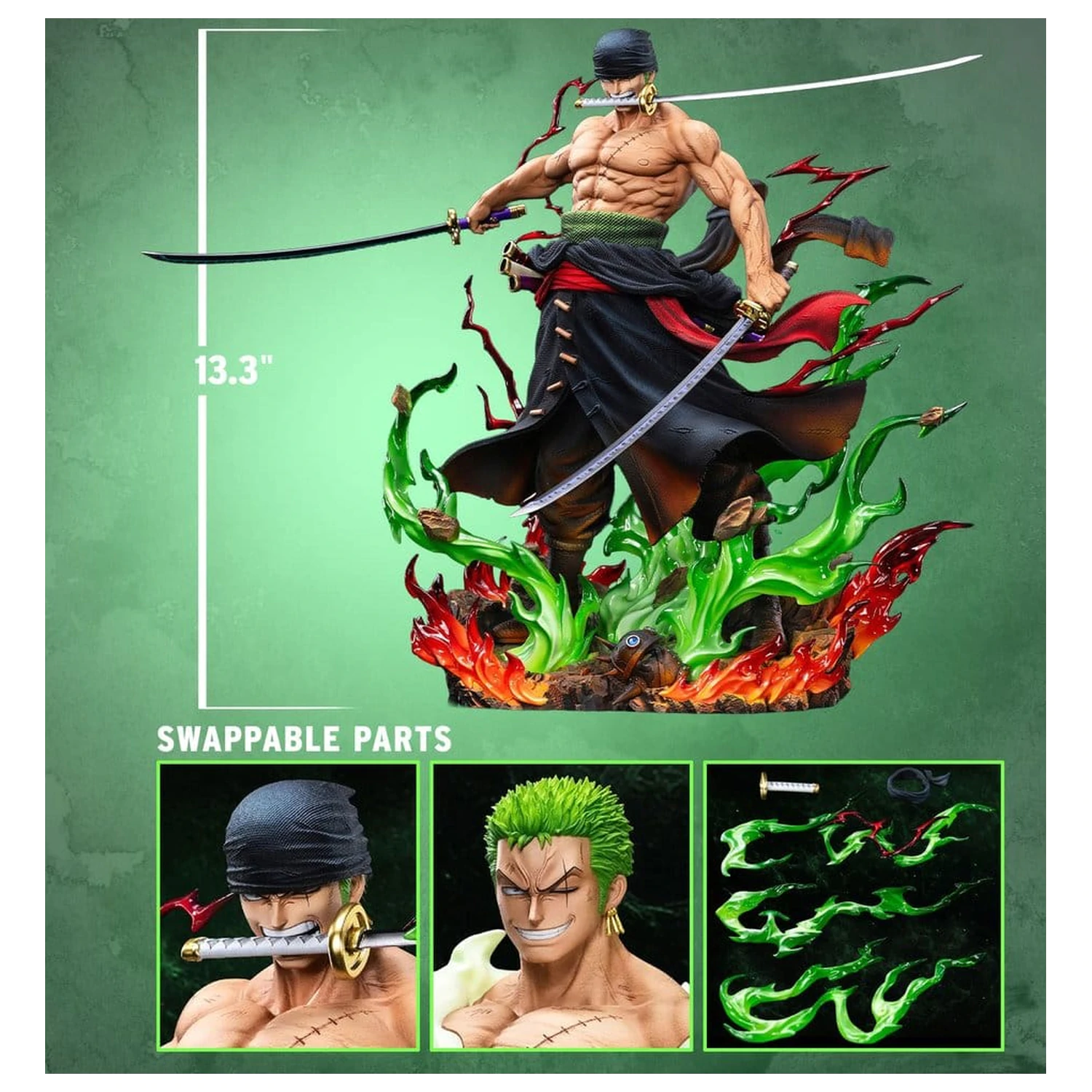 One Piece Legendary Strohhut-Crew Serie Statue Roronoa Zoro (Premium Version) 34 cm Produktfoto