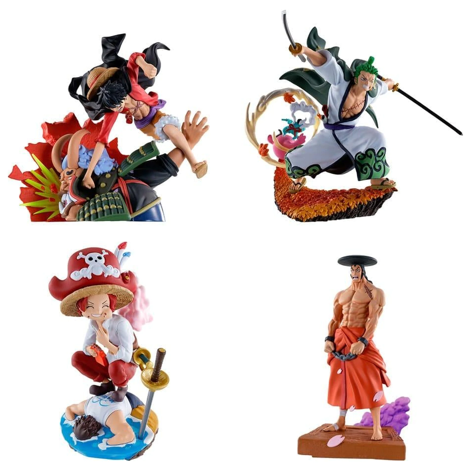 One Piece Logbox Re Birth Wano Kuni 4 Statuen Set Petitrama 9 cm Produktfoto