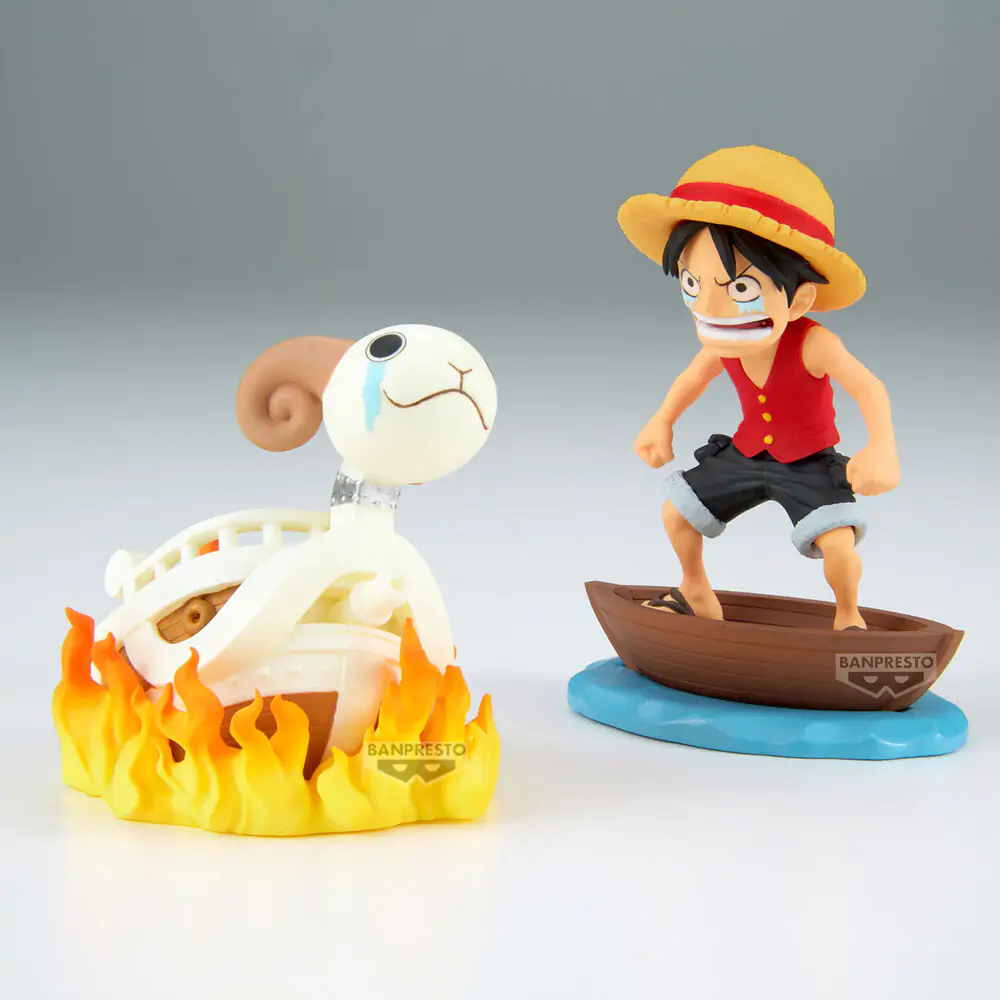 One Piece Luffy & Going Merry Log Stories Figur 8cm Produktfoto