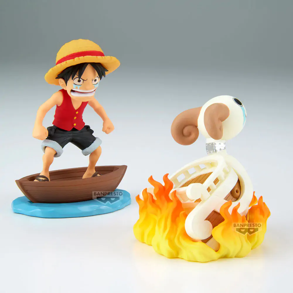 One Piece Luffy & Going Merry Log Stories Figur 8cm Produktfoto