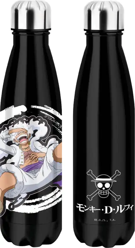 One Piece Thermo Wasserflasche Luffy Gear 5 Schwarz Produktfoto