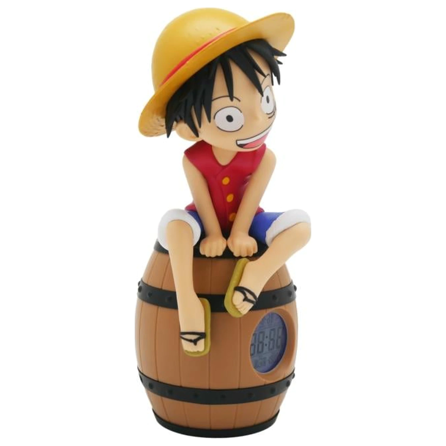 ONE PIECE Luffy auf einem Fass LED Licht-Up Wecker 28 cm Produktfoto