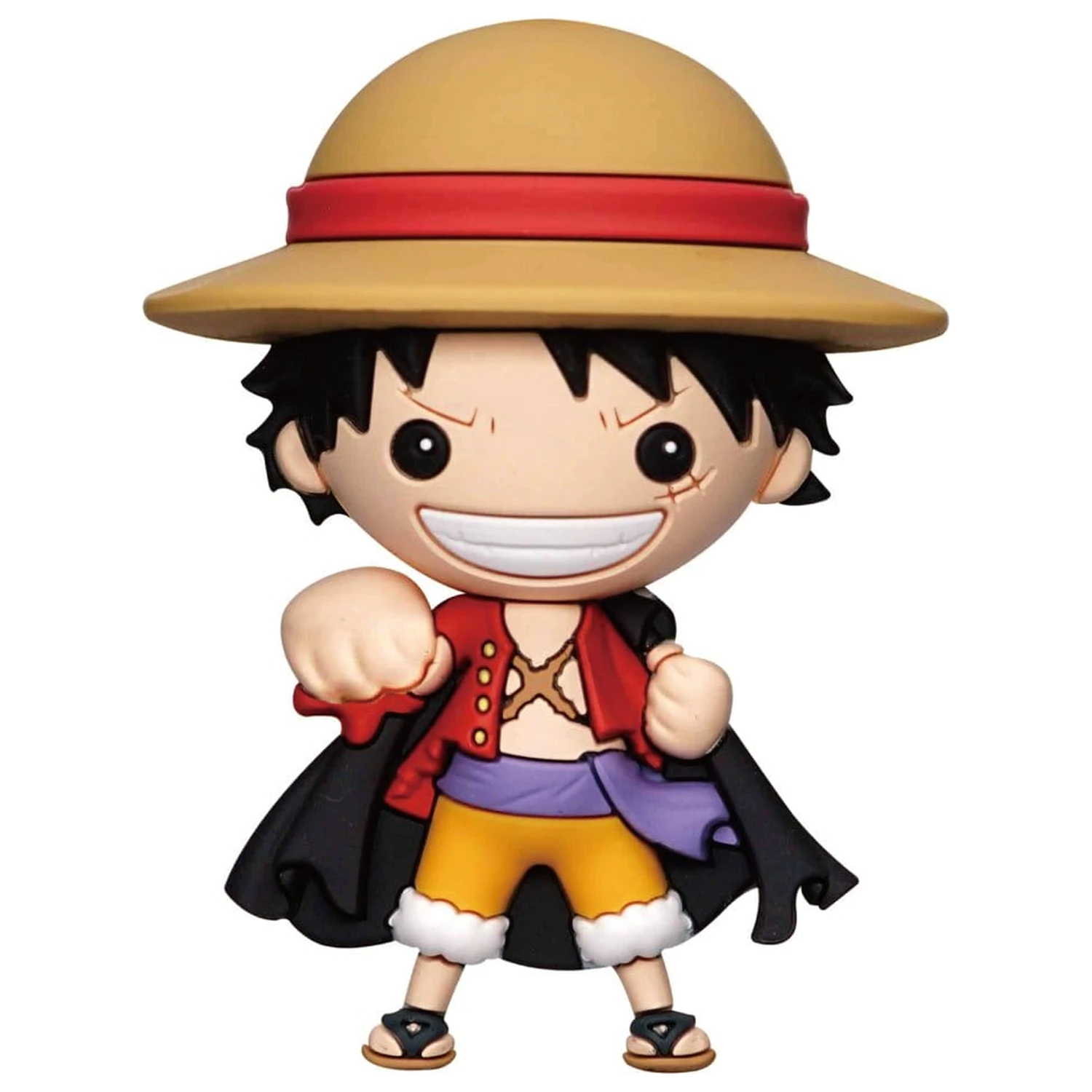 One Piece 3D Schaum Magnet Luffy mit Cape Produktfoto