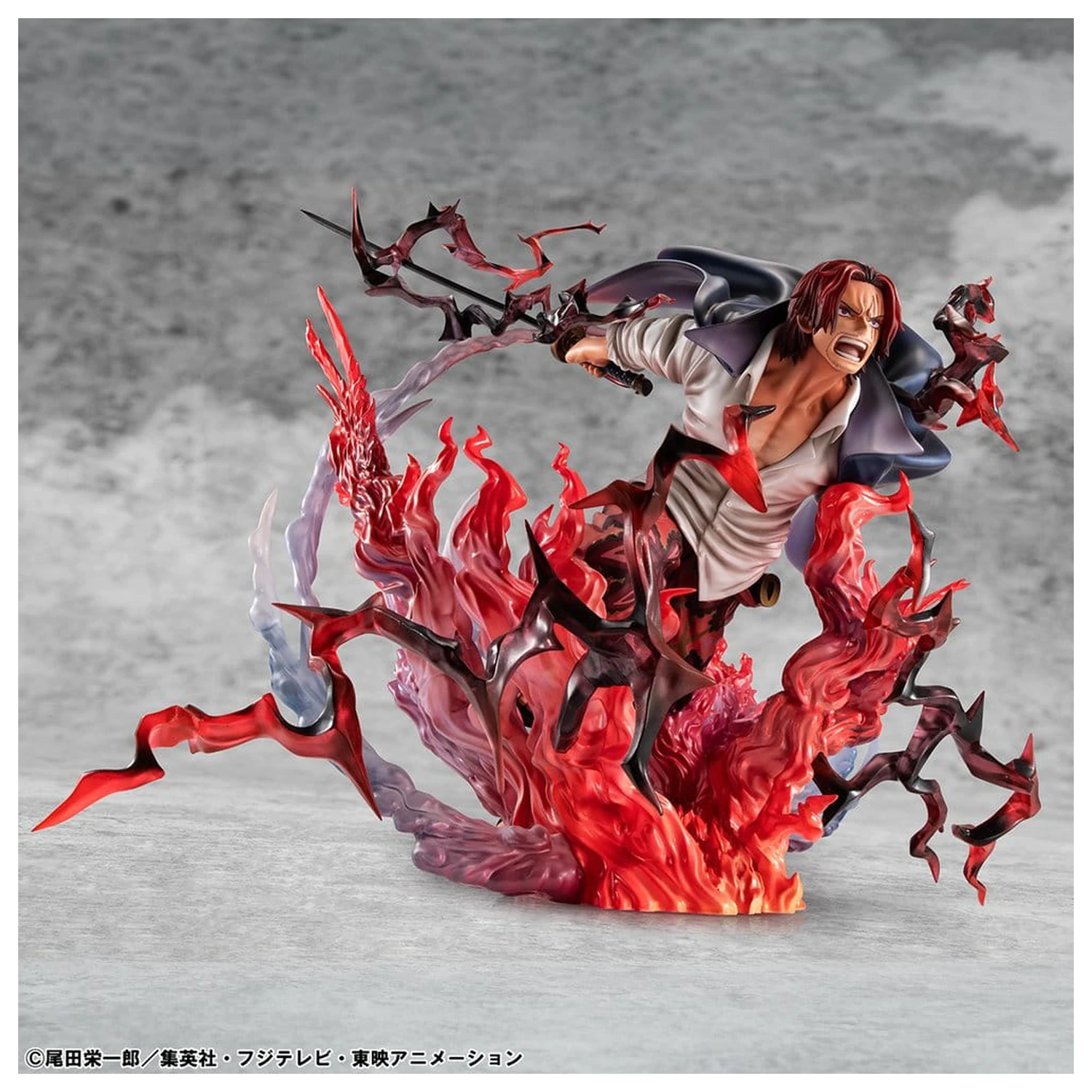 One Piece P.O.P SA-MAXIMUM PVC Statue Anführer der Rothaar-Piraten Red-Haired Shanks Kamusari 25 cm Produktfoto