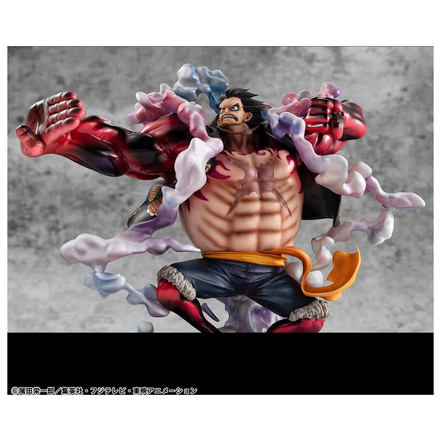 One Piece Portrait.Of.Pirates SA-Maximum PVC Figur Monkey D. Luffy Gear 4 Bounce-Man 10th Limited Ver. 30 cm Produktfoto