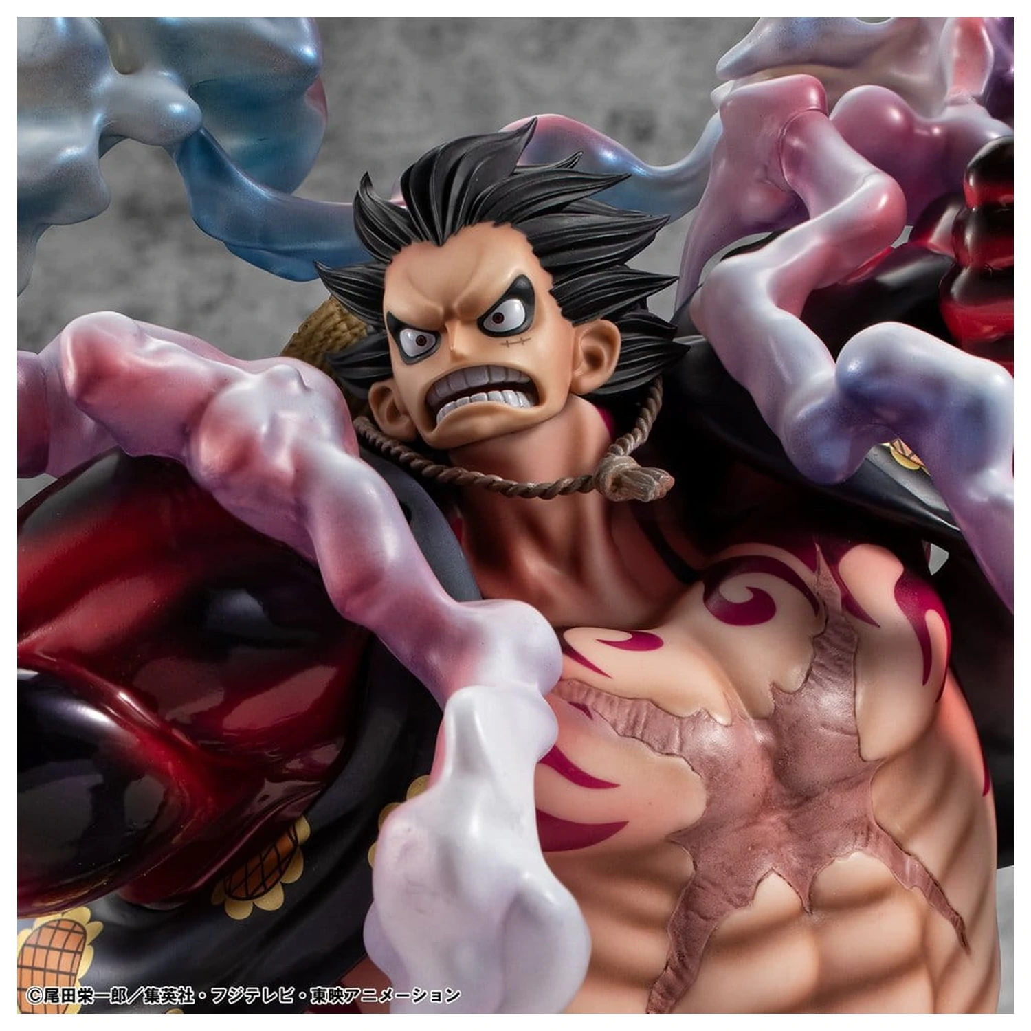 One Piece Portrait.Of.Pirates SA-Maximum PVC Figur Monkey D. Luffy Gear 4 Bounce-Man 10th Limited Ver. 30 cm Produktfoto