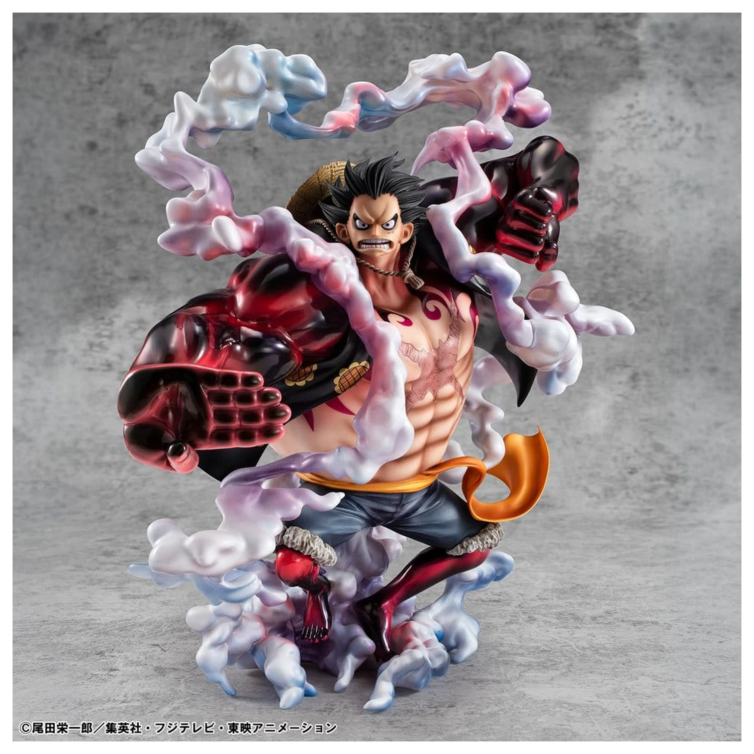 One Piece Portrait.Of.Pirates SA-Maximum PVC Figur Monkey D. Luffy Gear 4 Bounce-Man 10th Limited Ver. 30 cm Produktfoto