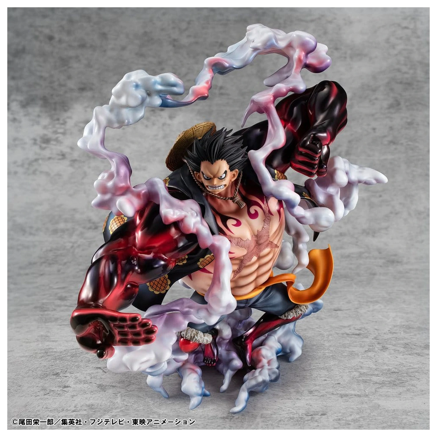 One Piece Portrait.Of.Pirates SA-Maximum PVC Figur Monkey D. Luffy Gear 4 Bounce-Man 10th Limited Ver. 30 cm Produktfoto