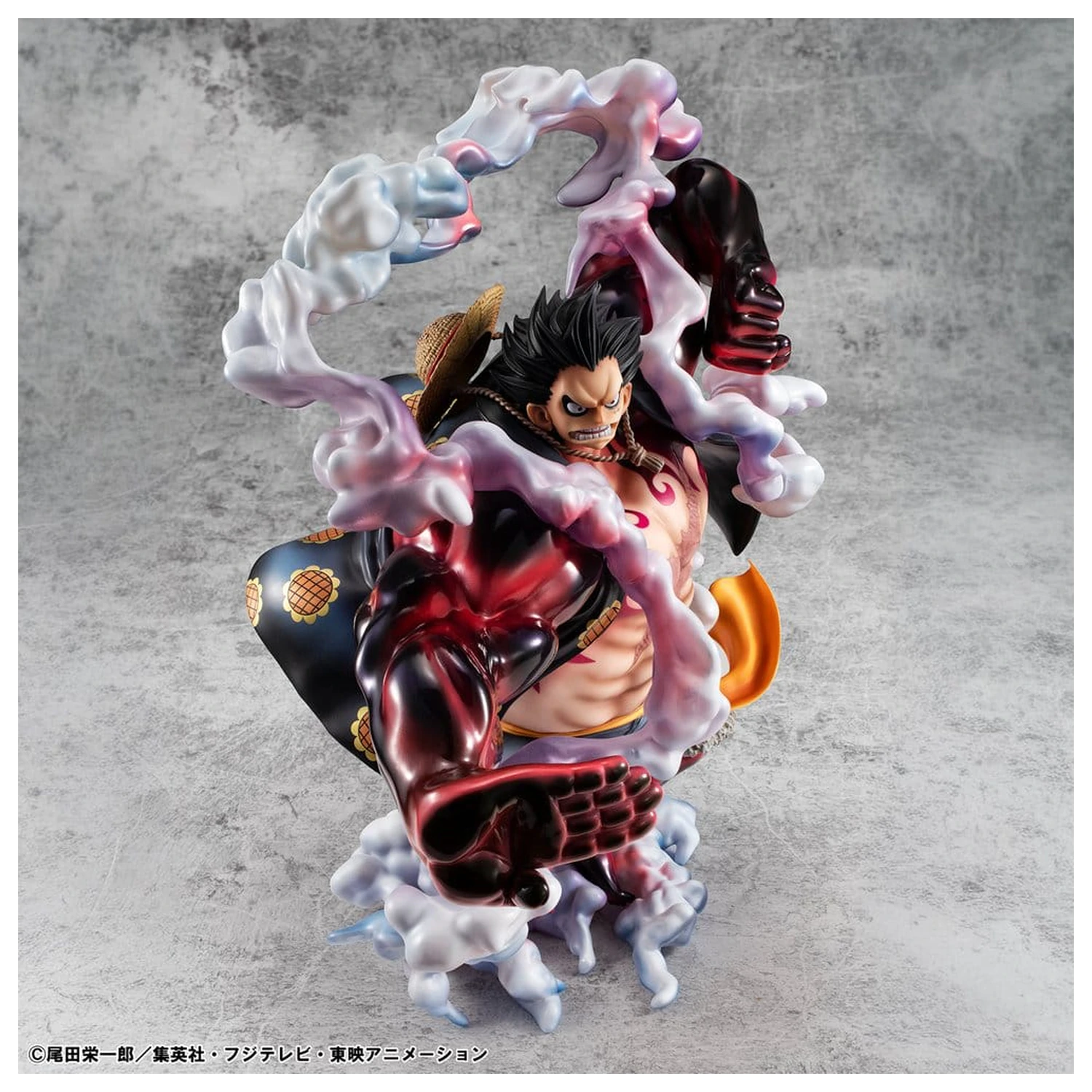 One Piece Portrait.Of.Pirates SA-Maximum PVC Figur Monkey D. Luffy Gear 4 Bounce-Man 10th Limited Ver. 30 cm Produktfoto
