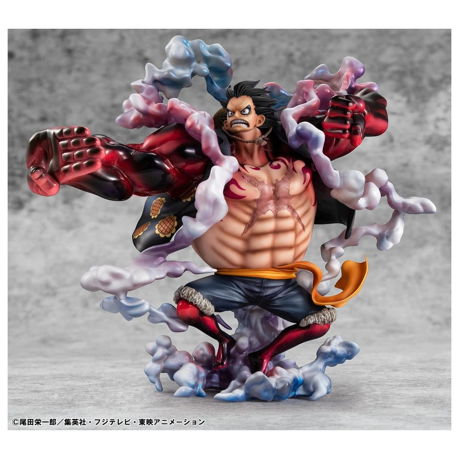 One Piece Portrait.Of.Pirates SA-Maximum PVC Figur Monkey D. Luffy Gear 4 Bounce-Man 10th Limited Ver. 30 cm Produktfoto