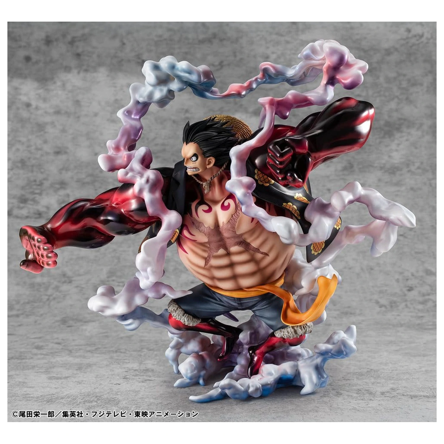 One Piece Portrait.Of.Pirates SA-Maximum PVC Figur Monkey D. Luffy Gear 4 Bounce-Man 10th Limited Ver. 30 cm Produktfoto