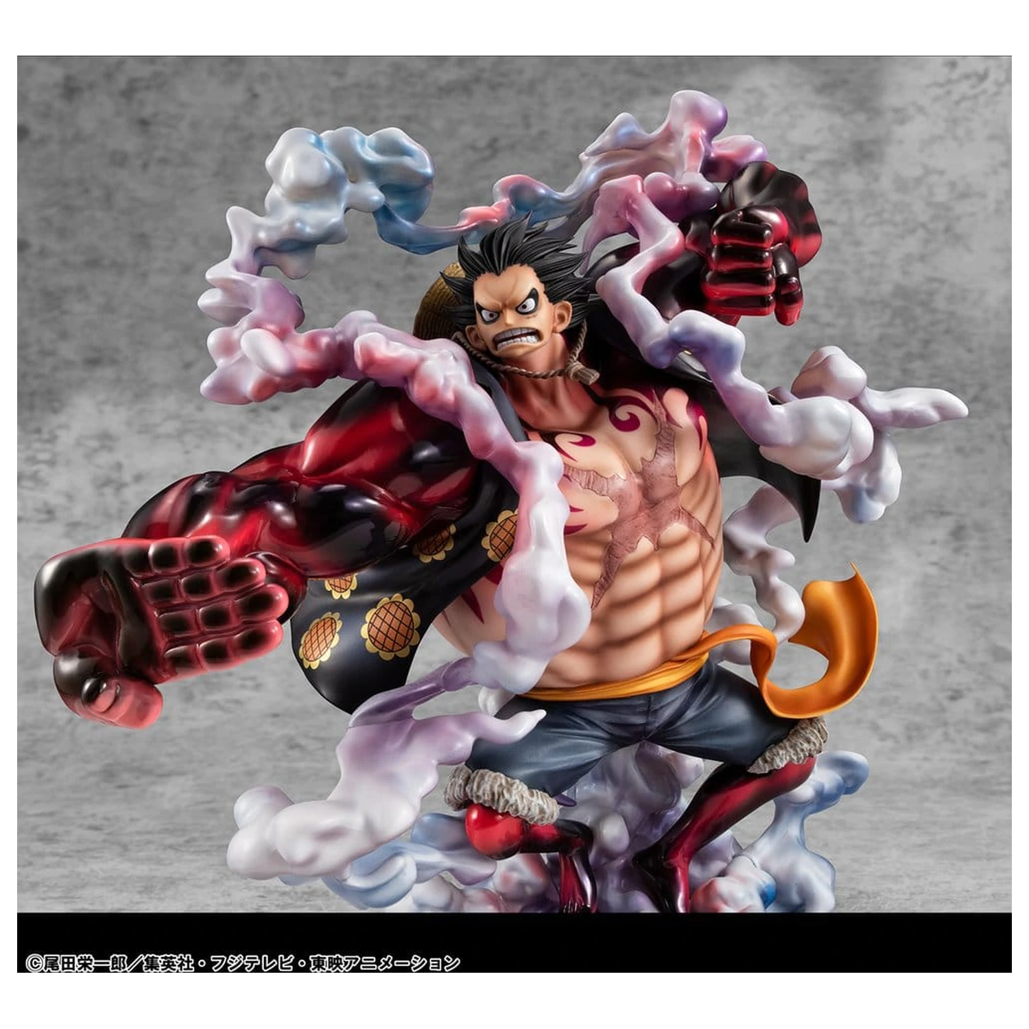 One Piece Portrait.Of.Pirates SA-Maximum PVC Figur Monkey D. Luffy Gear 4 Bounce-Man 10th Limited Ver. 30 cm Produktfoto