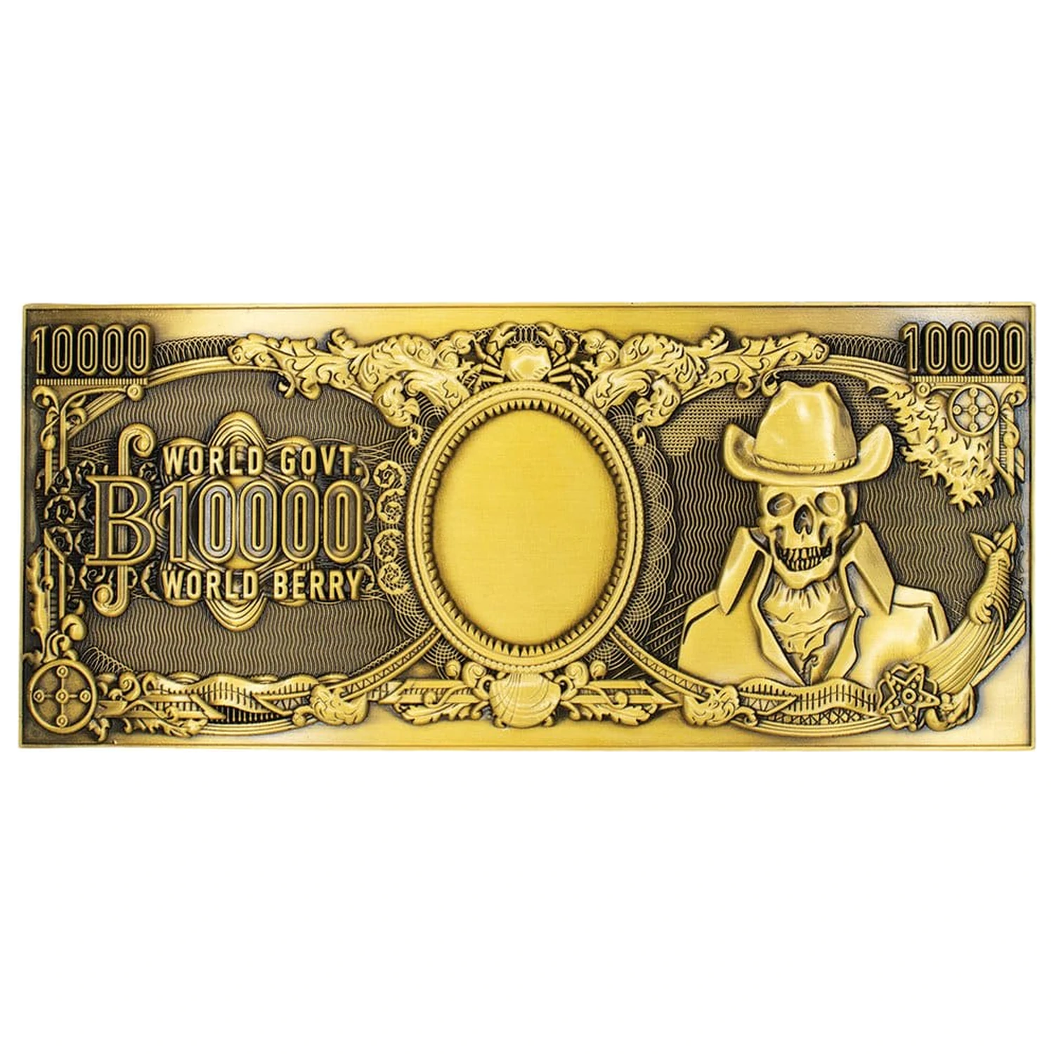 One Piece Replikat 10.000 World Berry Metall Banknote 6 x 15 cm Produktfoto