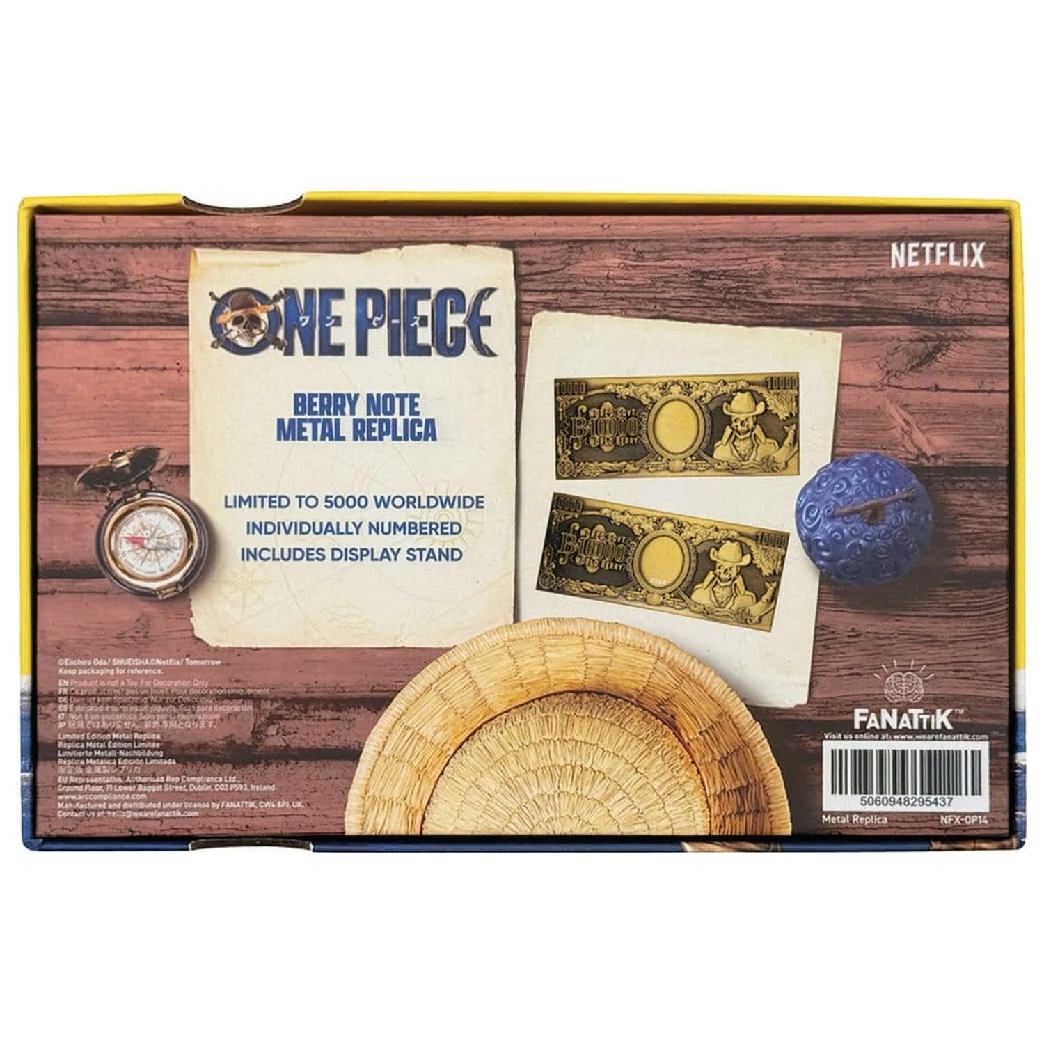 One Piece Replikat 10.000 World Berry Metall Banknote 6 x 15 cm Produktfoto