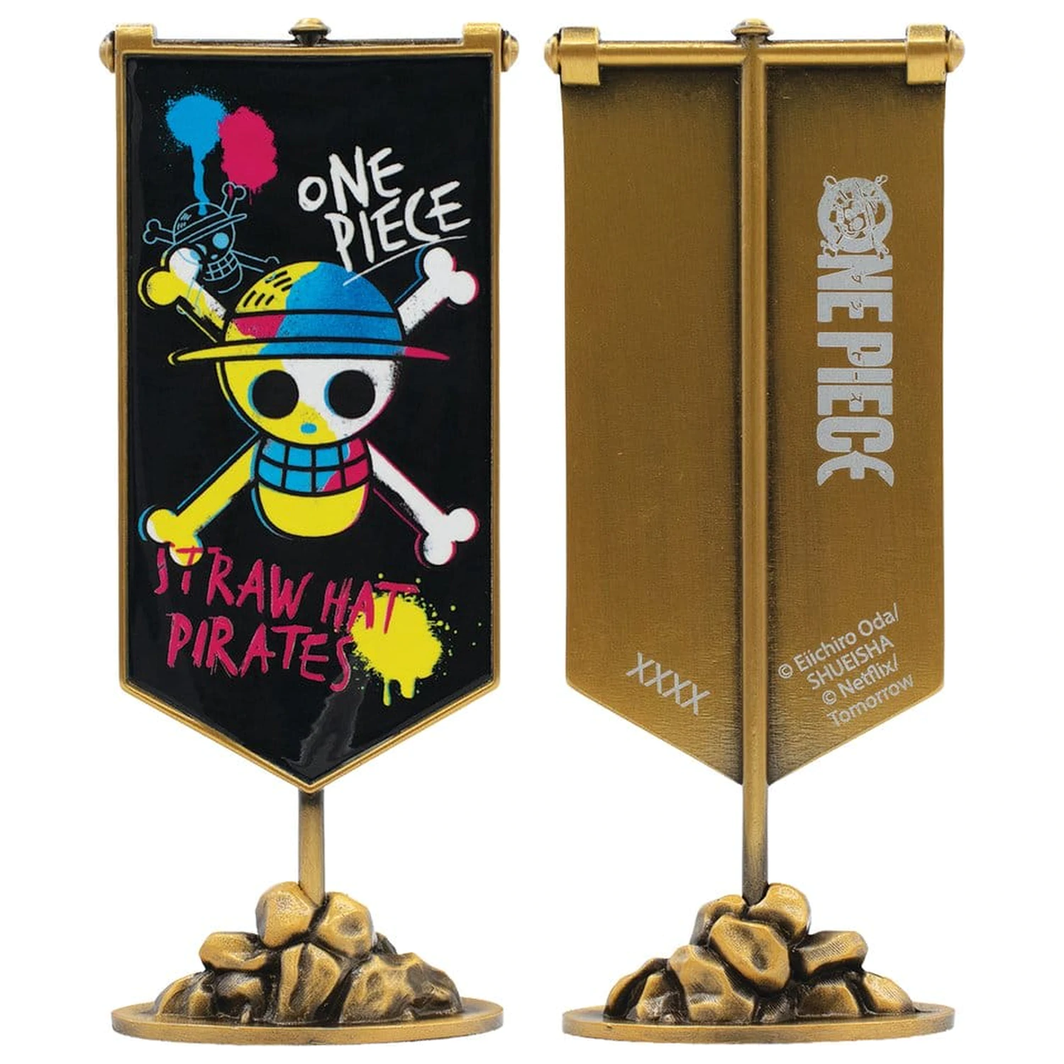 One Piece Replica Straw Hat Pirates Metallbanner 11 x 6 cm Produktfoto