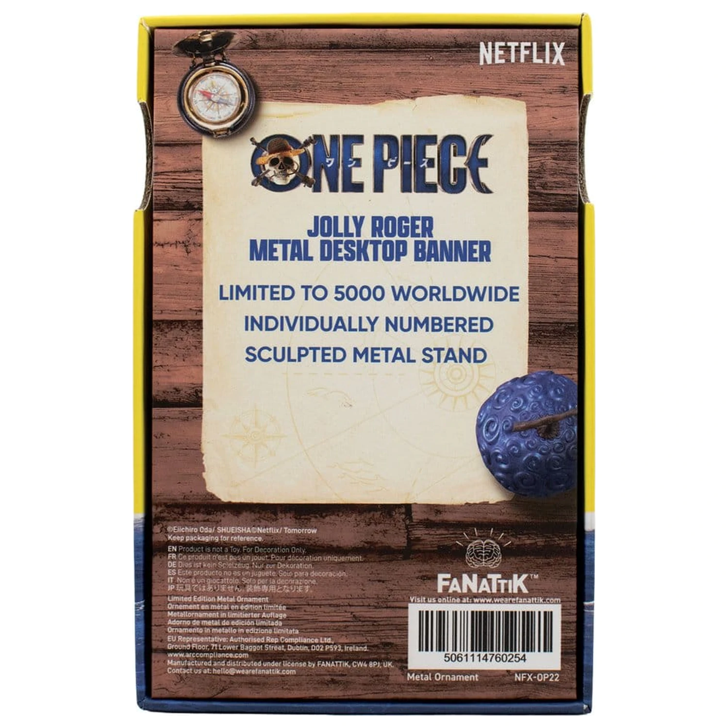 One Piece Replica Straw Hat Pirates Metallbanner 11 x 6 cm Produktfoto