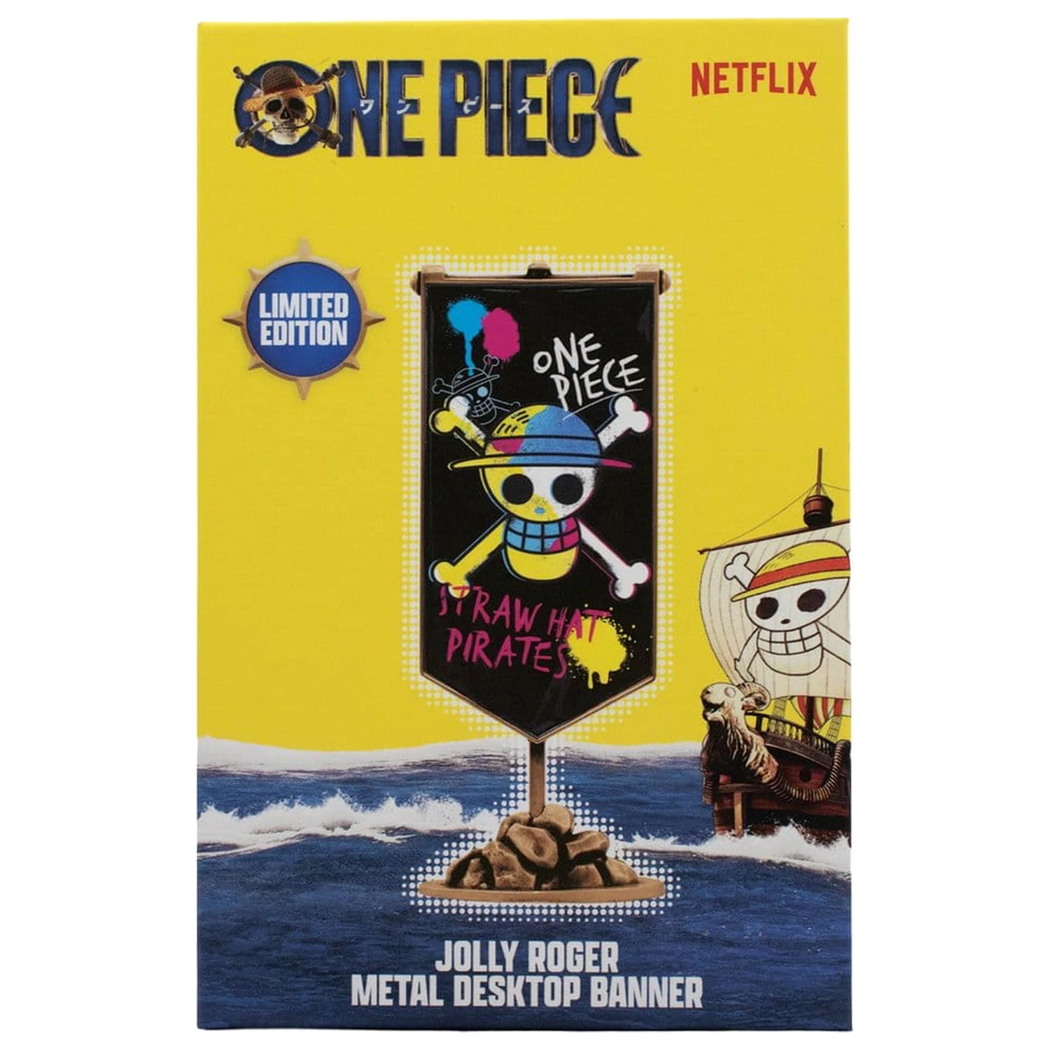 One Piece Replica Straw Hat Pirates Metallbanner 11 x 6 cm Produktfoto