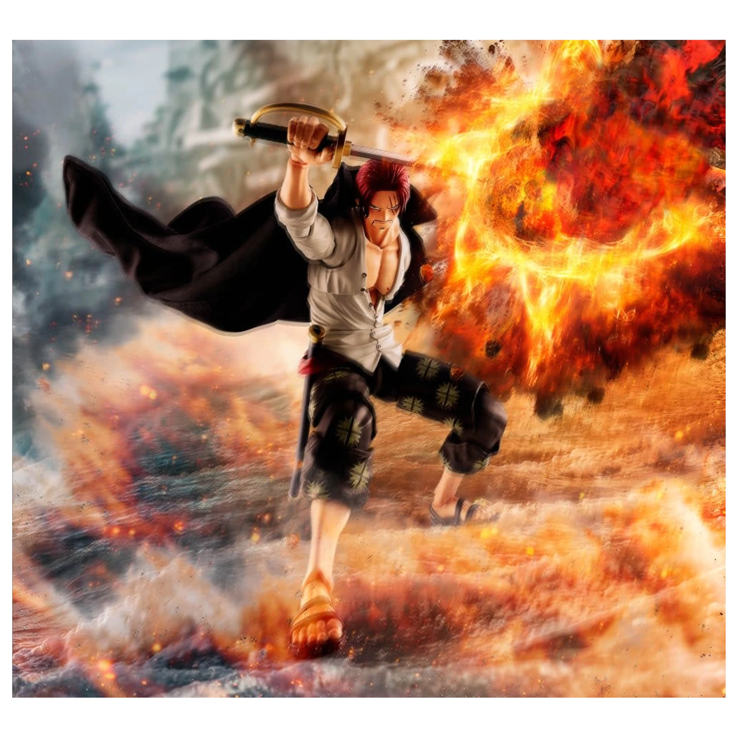 One Piece S.H.Figuarts Actionfigur Shanks -Marineford- 17 cm Produktfoto