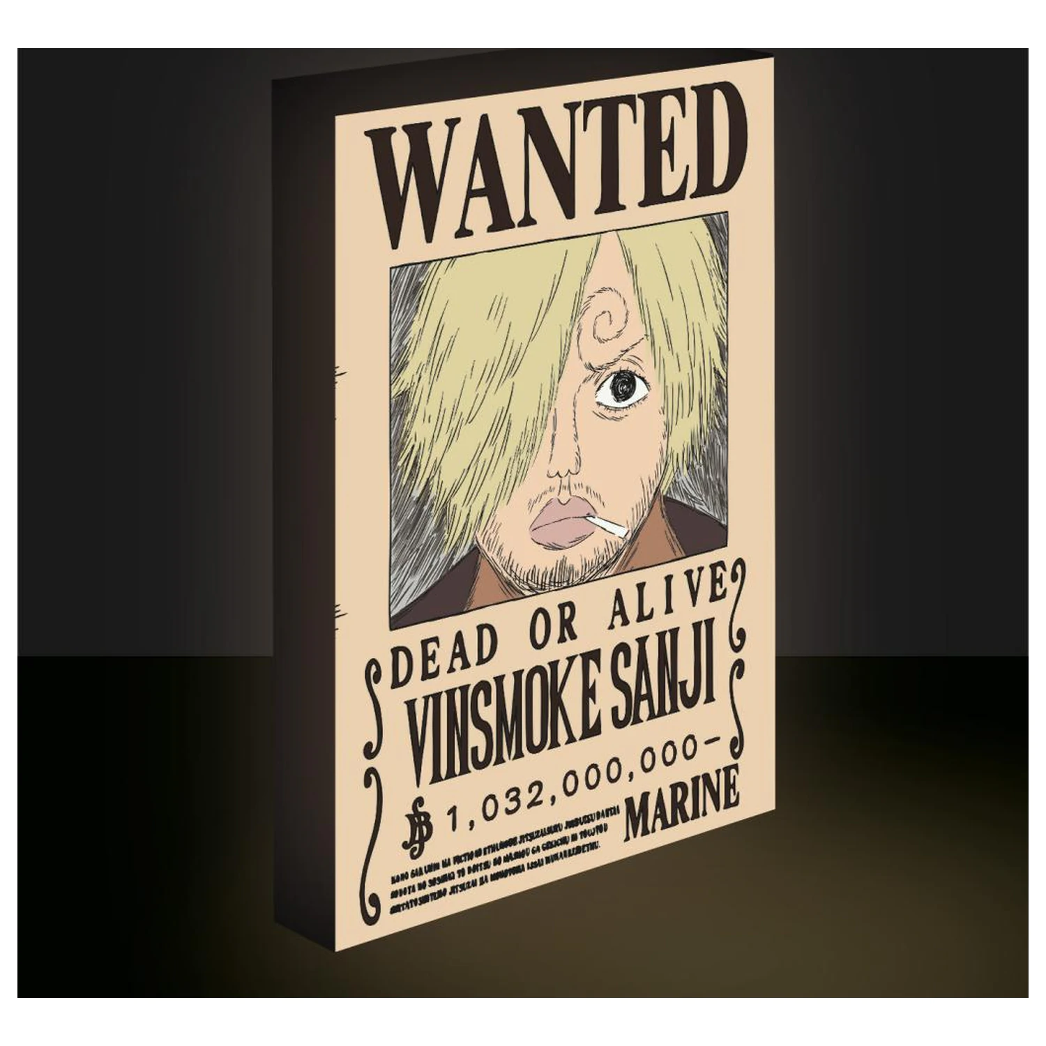 One Piece Sanji Wanted Light Leinwand 40x30 cm Produktfoto