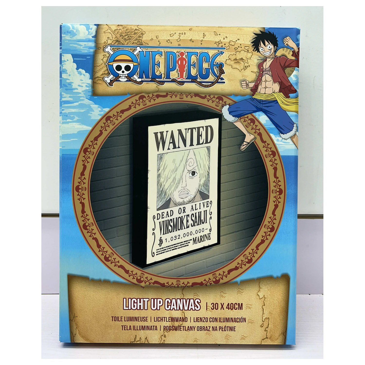 One Piece Sanji Wanted Light Leinwand 40x30 cm Produktfoto