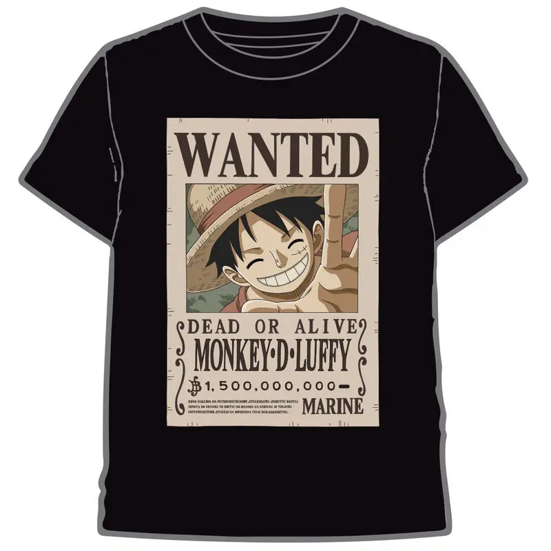 One Piece Wanted Luffy felnőtt T-shirt termékfotó