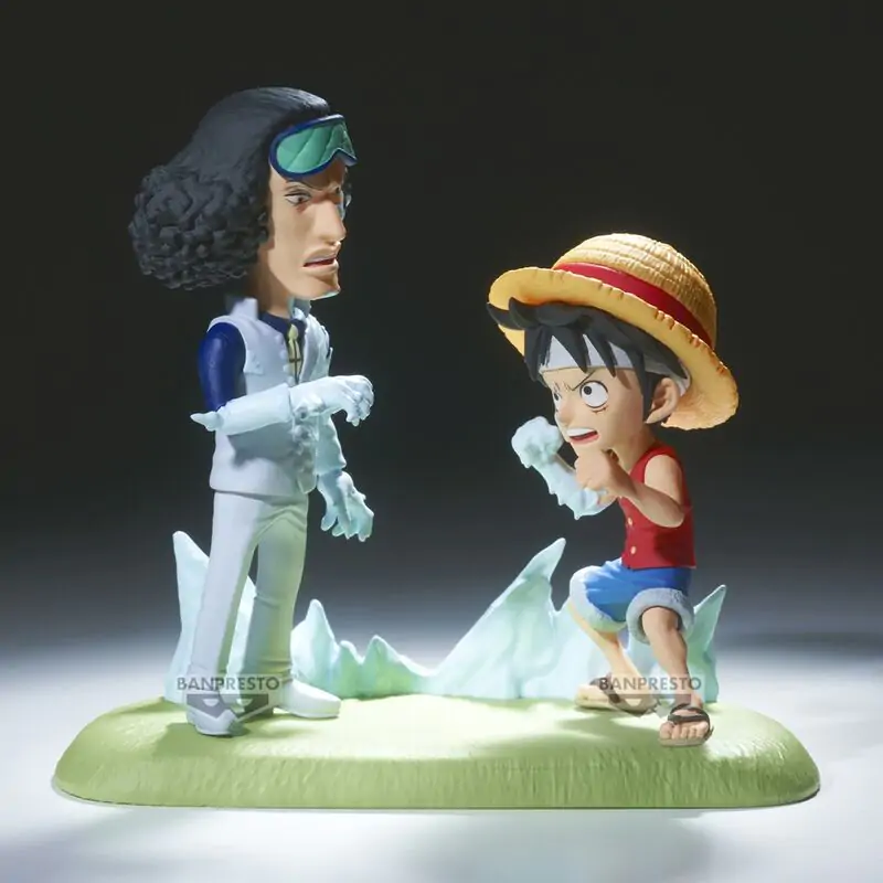 One Piece World Collectable Figur Log Stories Monkey D. Luffy vs Kuzan 9cm Produktfoto