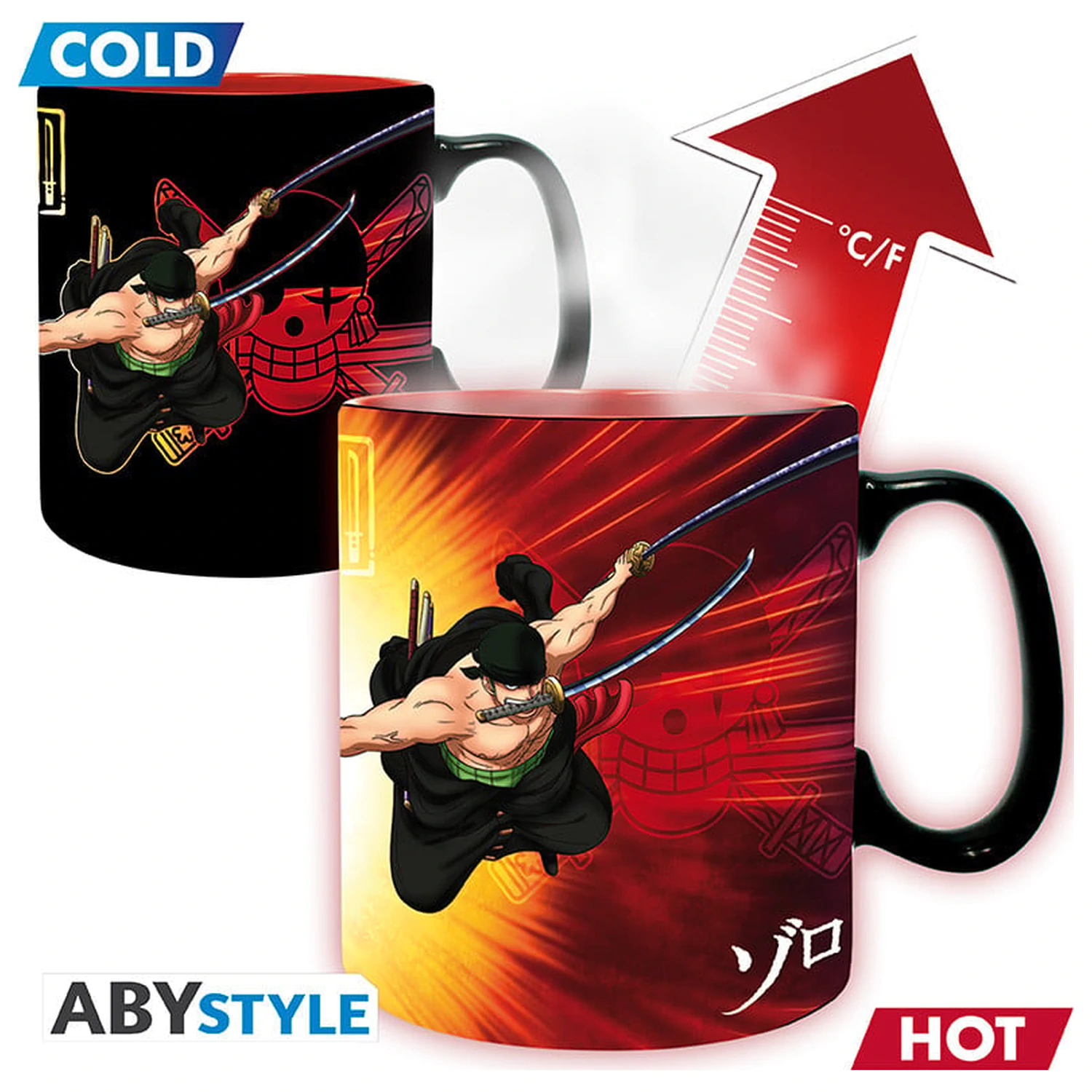 One Piece Zoro & Sanji Tasse Heat Change 460 ml Produktfoto