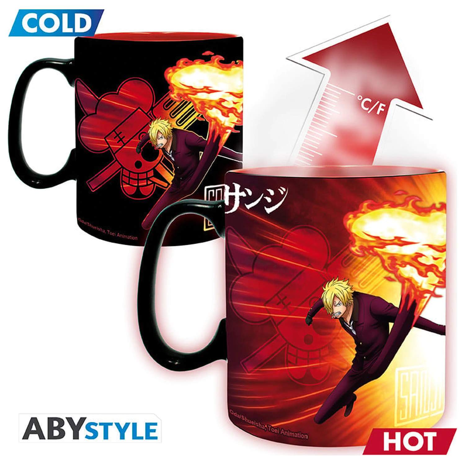 One Piece Zoro & Sanji Tasse Heat Change 460 ml Produktfoto