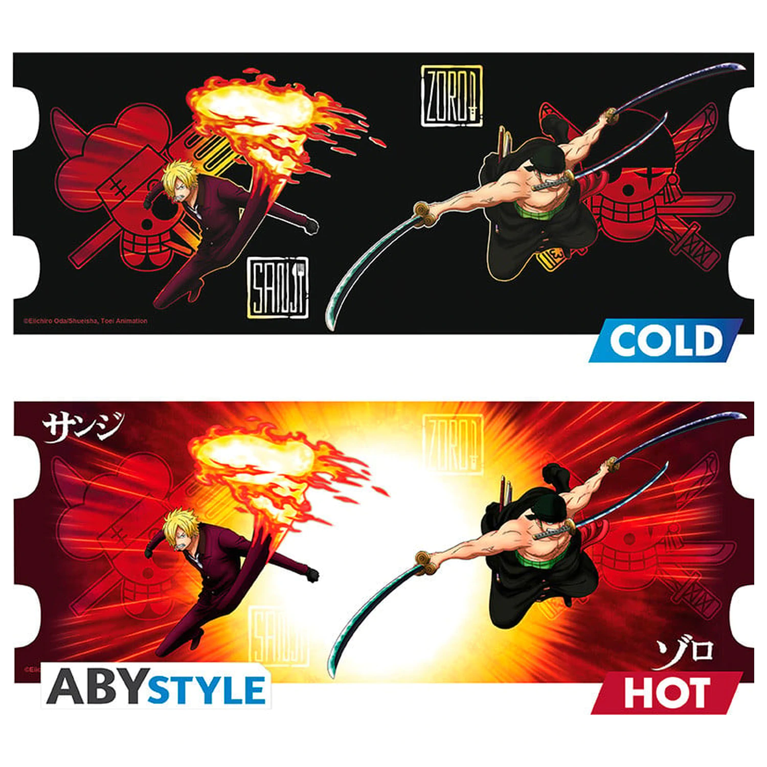 One Piece Zoro & Sanji Tasse Heat Change 460 ml Produktfoto
