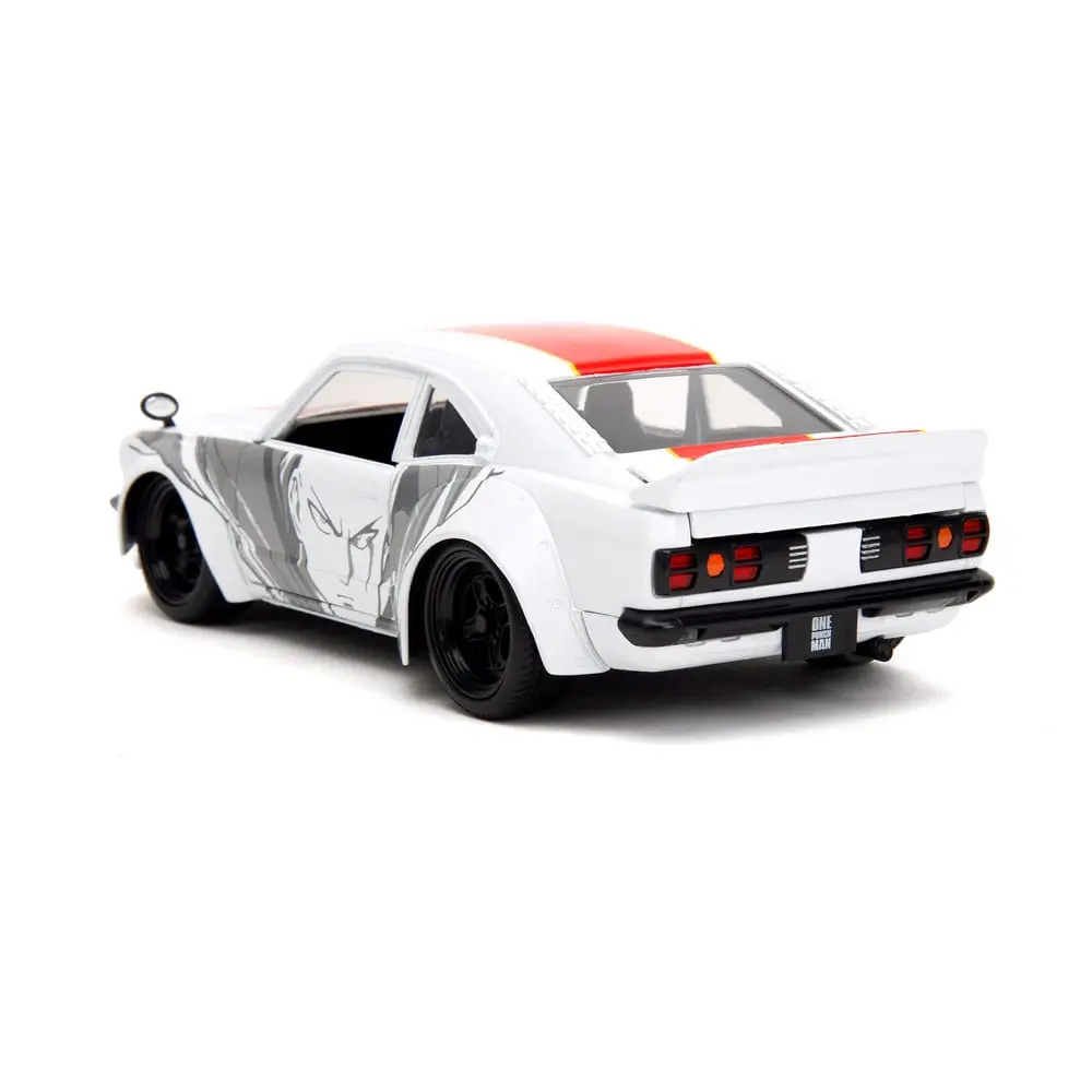 One Punch Man Hollywood Rides Diecast Modell 1/24 1974 Mazda RX-3 mit One Punch Man Figur Produktfoto