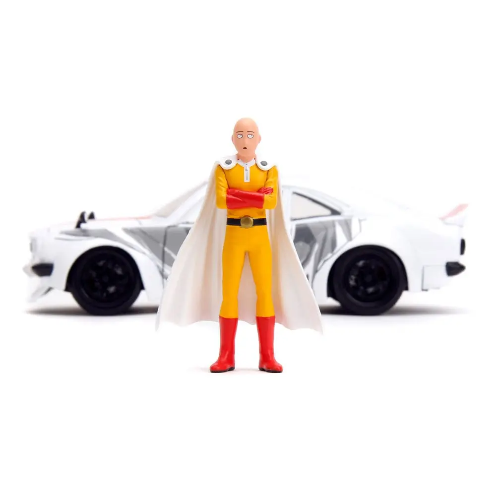 One Punch Man Hollywood Rides Diecast Modell 1/24 1974 Mazda RX-3 mit One Punch Man Figur Produktfoto