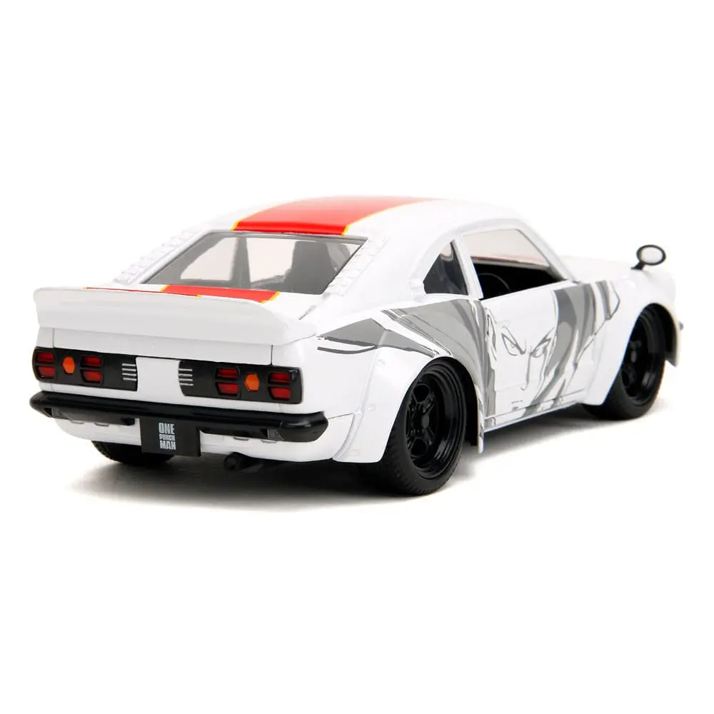 One Punch Man Hollywood Rides Diecast Modell 1/24 1974 Mazda RX-3 mit One Punch Man Figur Produktfoto